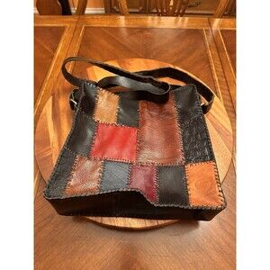 Unbranded Leather Multicolor Patchwork Shoulder Crossbody Bag Purse